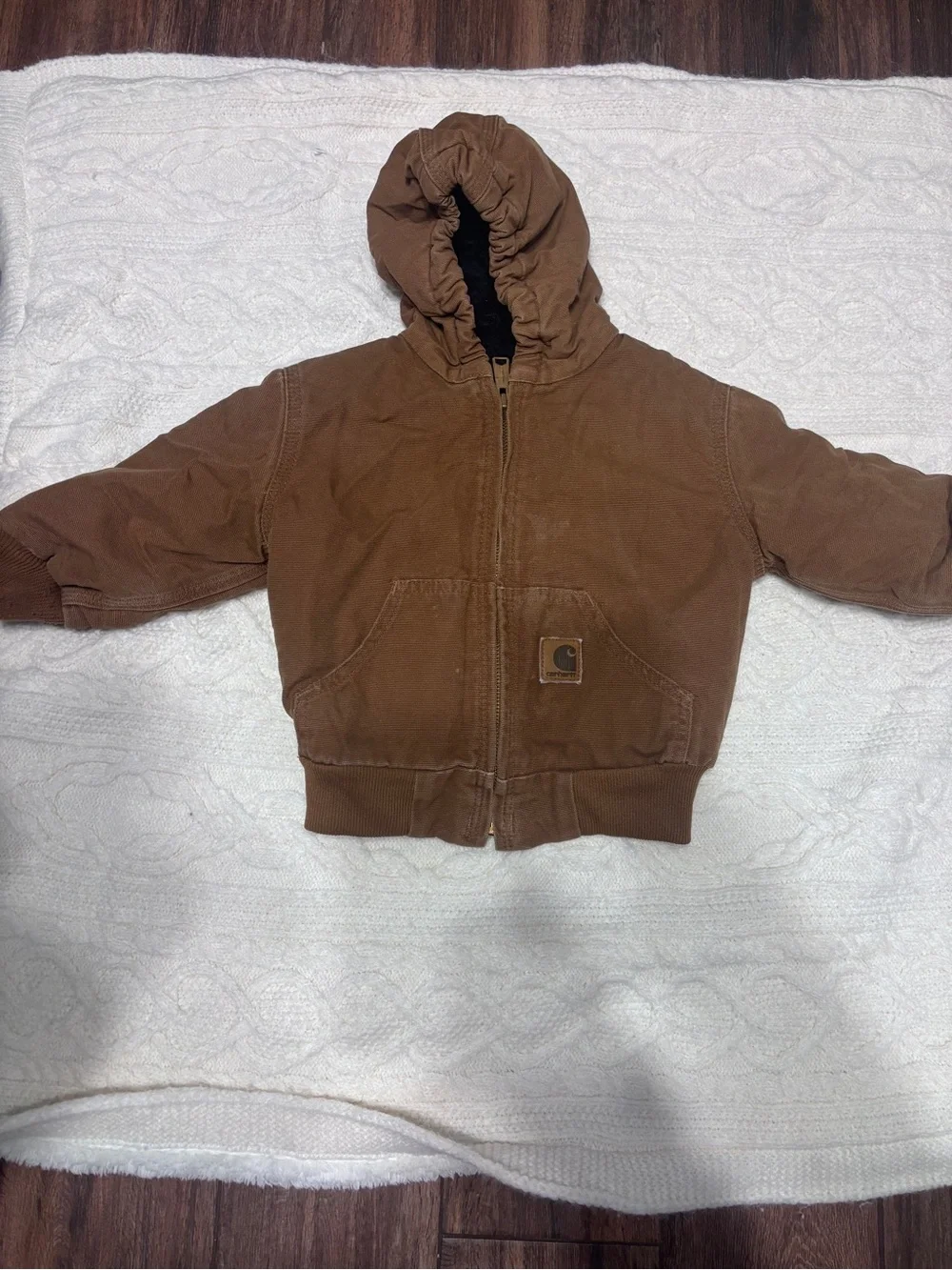 Carhartt Black Lined Jacket with Brown Trim